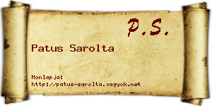 Patus Sarolta névjegykártya